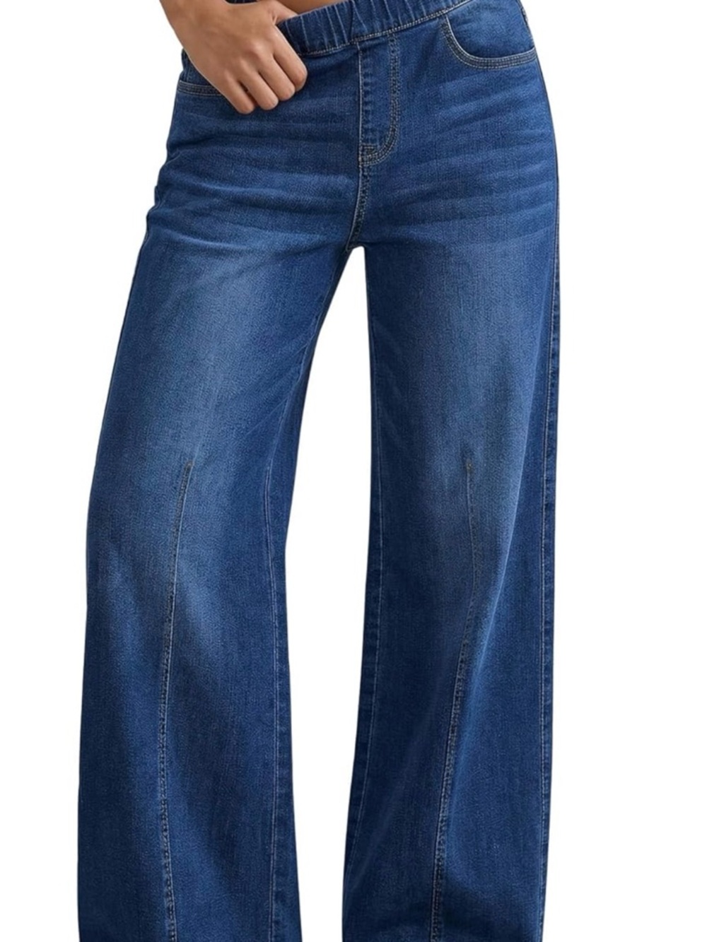 Wide Leg Dark Blue Women's Jeans